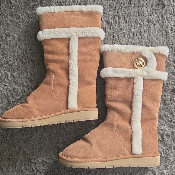 NIB Michael Kors Sz 8 Tan Suede Boots - Picture 6 of 14